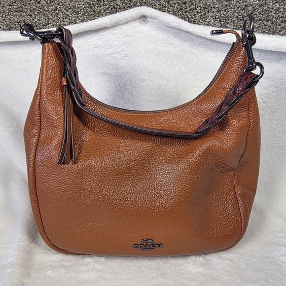 Coach Handbags - Coach Jules Hobo SUNSET Pebble Leather Snake Embossed Straps Purse Crossb CC756